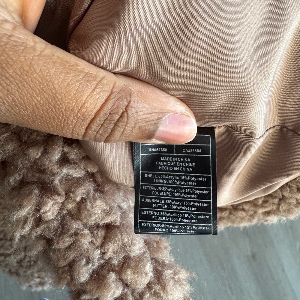 Cupcakes and cashmere Cozy Brown Teddy Coat with Striped Sweater - Picture 5 of 7